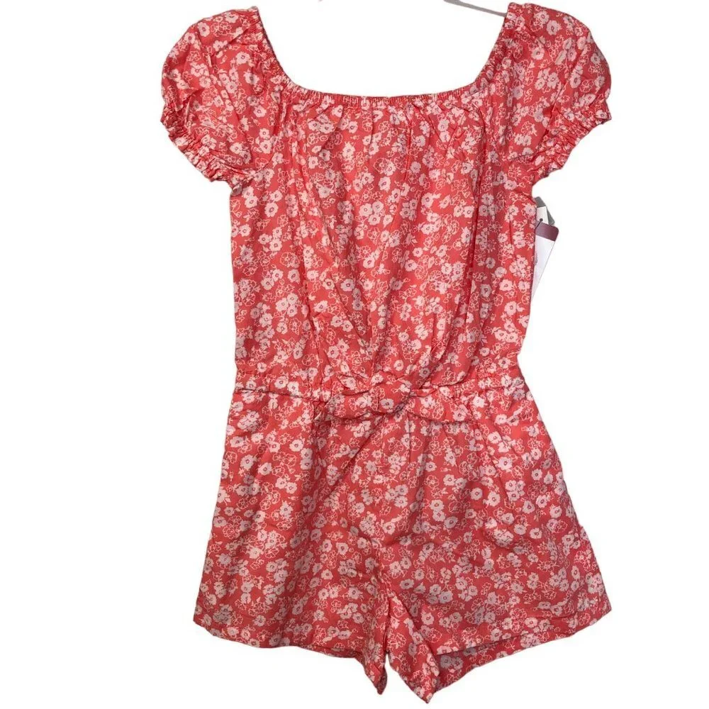 GAP Girl's‎ Soft Chambray Short Puff Sleeve One Piece Romper NWT